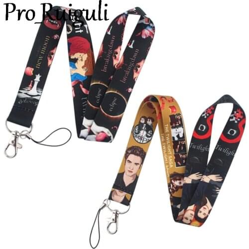 30pcs The twilight saga Lanyard for Keys Phone Cool Neck Strap Lanyard for Camera Whistle ID Badge Cute webbings ribbons Gifts