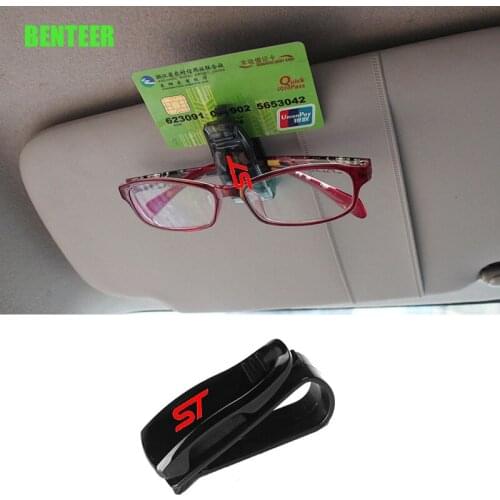 Car Glasses Bracket Visor Card Holder Sticker For Ford Fiesta Mondeo Fusion Escape Edge Ecosport Kuga