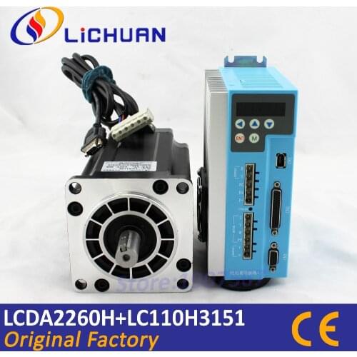 Lichuan digital step-servo driver controller LCDA2260H AC220V 6A high precision 3 phase Nema 42 12Nm closed loop servo motor kit