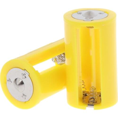 Hot sale 2pcs 3 AA To D Size Battery Holder Converter Adapter Switcher Plastic Case Box