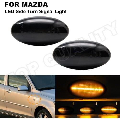 2x Smoked Amber Dynamic Sequential LED Side Marker Turn Signal Lamp For MAZDA 2 3 4 5 6 MPV 2002-2006 BT-50 2006-2019 MPV II