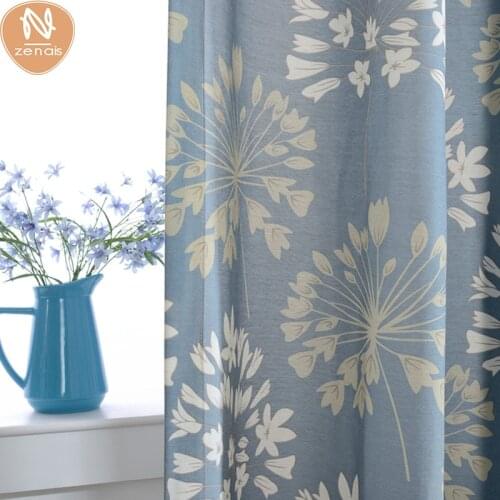 Customized Living Room Bedroom Curtains Modern Minimalist Chinese Curtains Cotton Printing Curtain Window Screen