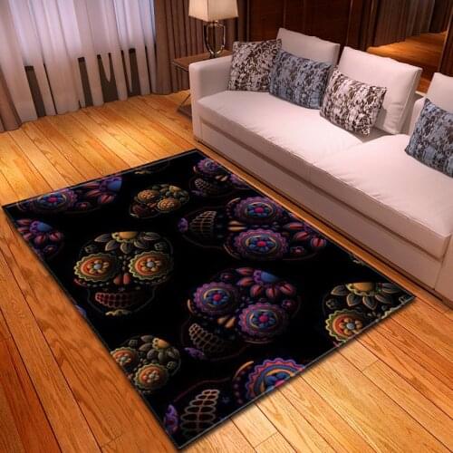 Interesting Skull Pattern Carpets for Living Room Bedroom Decor Carpet Skulls 3D Printing Halloween Party Area Rugs Home Big Mat