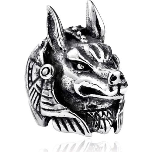 Vintage Men Rings Stainless Steel Wolf Animal Rings Rock Party Christmas Gift Men Jewelry Knuckle Ring Accessories