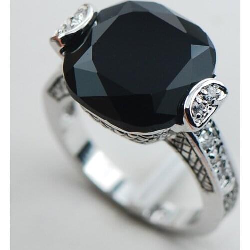 Black onyx 925 Sterling Silver Ring Size 6 7 8 9 10 F1094