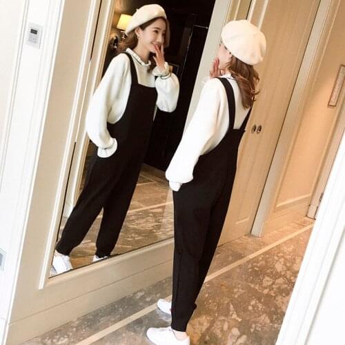 Envsoll Two-piece Maternity Tops +Maternity Jumpsuit Pants For Pregnant Women Pregnancy Trousers Belt Bib Pregnant-Overalls