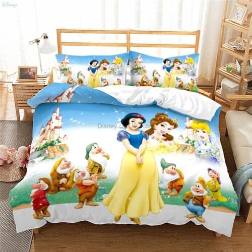 Lovely Snow White Princess Bedding Set Cartoon Adult Kids Comforter Cover Set Printed Bedding Sets King Duvet Cover Pillowcases