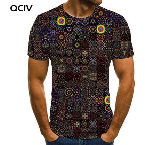 QCIV Colorful T shirt Men Pattern Tshirts Casual Novel Anime Clothes Harajuku Funny T shirts Short Sleeve Hip hop Fashion Style