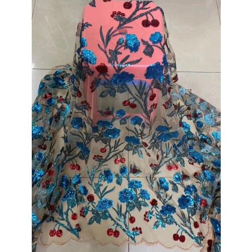 8 colors (5yards/pc) amazing embroidered sequins French net lace fabric 2020 newest Nigerian net lace African party lace FJY238