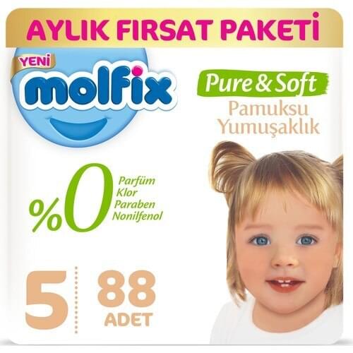 Molfix Pure & Soft 5 Size Junior Monthly Occasion Pack 88 Pcs