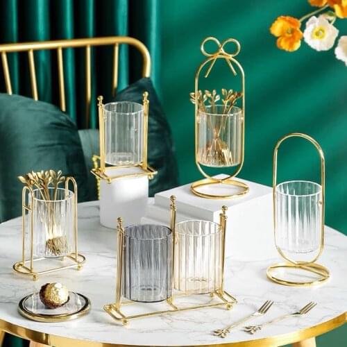 Stainless Steel Fruit Fork Set with Storage Tank Holder Fork Spoon Kitchen Storage Cans Small Fruit Salad Fork Set for Party