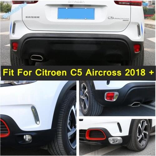 Lapetus Front Rear Fog Lights Cover Trim Bumper Lamps Molding Decoration Accessories ABS Fit For Citroen C5 Aircross 2018 - 2021