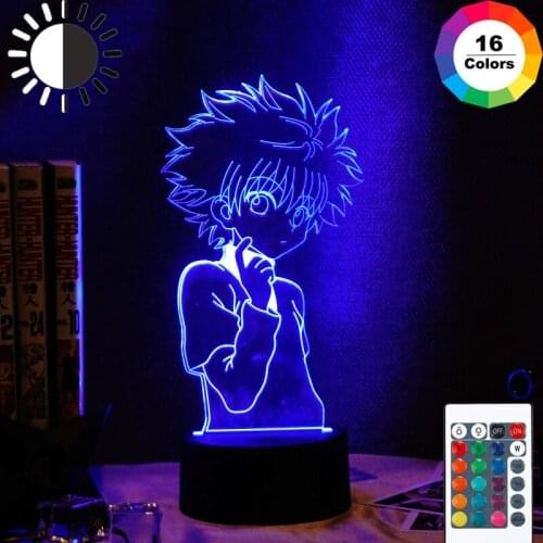 Anime Hunter X Hunter Killua 3d Night Lamp Figure for Kids Child Bedroom Decor Nightlight Manga Gift Night Light table lamp