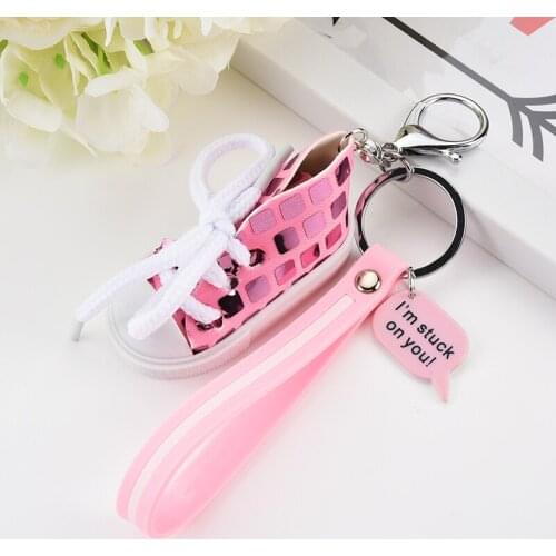 NEW Silicone Sport Shoes Keychain Bag Charm Woman Men Kids Key Ring Gifts Jewelry Holder Llaveros Chaveiros EH371