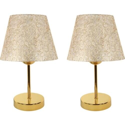 New Best Metal Flip Dual Lampshade Table Lamp Gold Gold Rope Lampshade