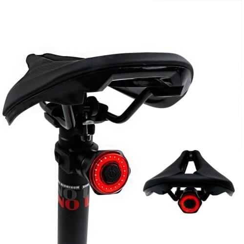 New Smart Bicycle Induction Brake Tail Light Auto Start Stop Brake Rear Light IPX6 Waterproof USB Charge Cycling Tail Taillight