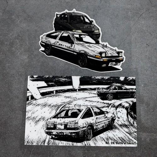 Initial D Car Sticker Reflective Anime AE86 Modified Race Car JDM Japanese Triangle Window Sticker Waterproof DIY Decoration