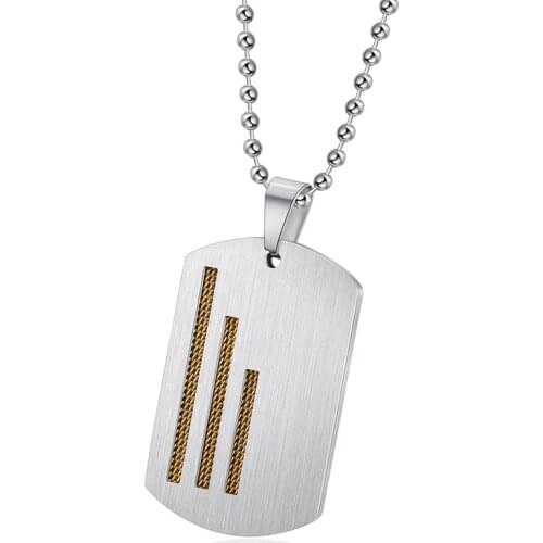 Necklace Men Stainless Steel Military Army Charm Dog Tags Chain Pendant Necklaces Jewelry Gift High Quality