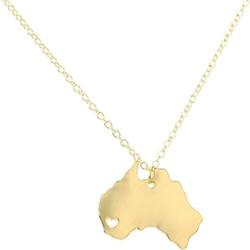 Explodes the funds to adorn female Australian state map pendant necklace