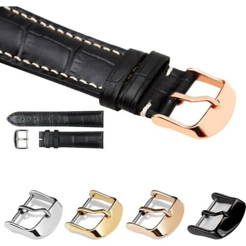 10 12 14 16 18 20 22mm Stainless Steel Watch Buckle Spare Black Gold Rose Color Watch Strap Buckles Closure Tool High Quality