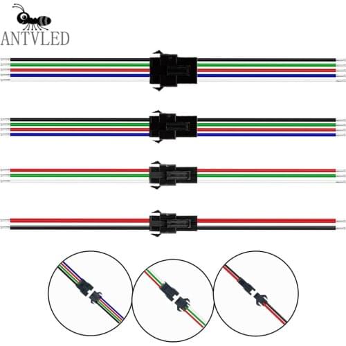 JST Connector Male Female 2pin/3pin/4pin/5pin SM For 5050 3528 WS2801 WS2812B WS2811 SK6812 WS2813 WS2815 LED Strip Light