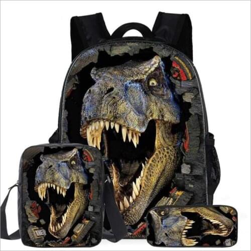 3pcs/set Dinosaur Printing Kindergarten Schoolbag Toddler Backpack School Bags for Kids Boys Satchel Mochila Escolar