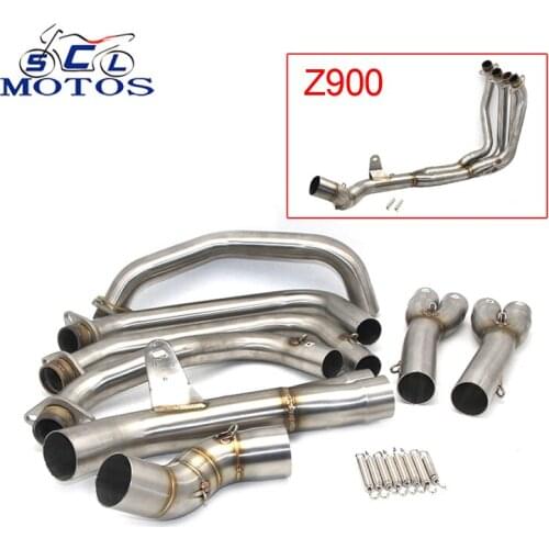 Sclmotos -For Kawasaki Z900 2017 2018 Modified Motorcycle Middle pipe System Muffler Pipe Front Pipe Tube Slip-On with Sensor