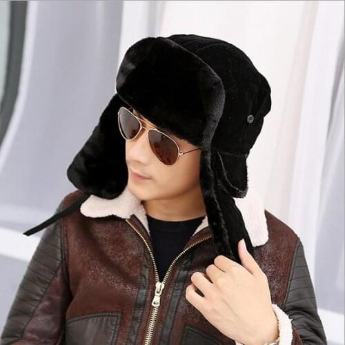 2020 high quality winter Warm Proof Trapper Hat Men aviator hat,Russian Hat sport outdoor ear flaps bomber caps Chapeu morno