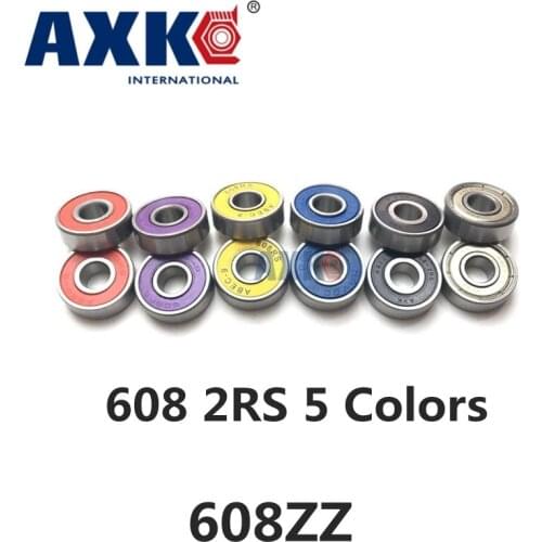 608 608ZZ 608-2RS 608RS 608 2RS R-2280HH 8*22*7mm ABEC7 ABEC9 Z3V3 minideep groove ball bearing Yellow/Blue/Red/Black/Purple AXK