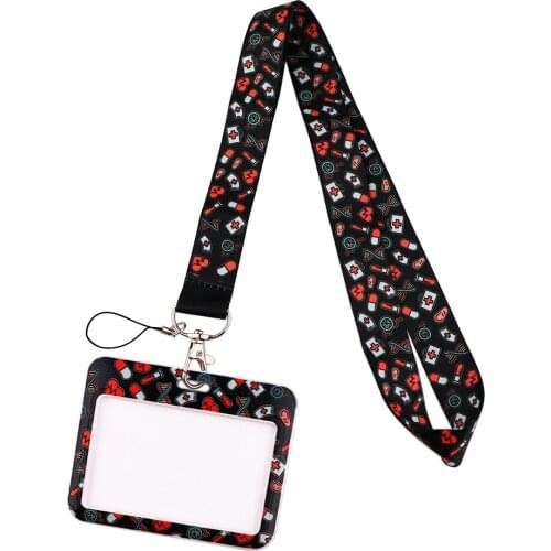 K2962 Doctor Nurse Cartoon Lanyard Badge ID Cell Phone Rope Key Lanyard Neck Strap Accessories Straps Gifts