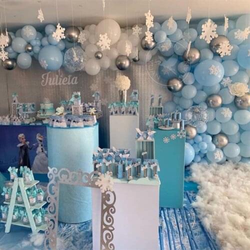 Snowflake Balloon Garland Arch kit for Winter Wonderland, Christmas, Baby Shower Princess Birthday Party Decoration