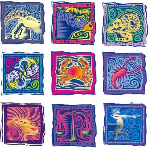 Gemini Leo Patch Sagittarius Iron on Patches For Clothing Stickers Twelve Constellations Patch Applique Stripe Thermo-stickers