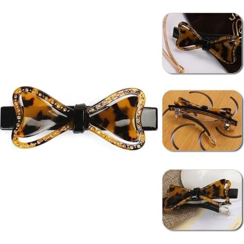 Vintage Hair Barrette Bow Shape Women Hairpins Cute Gift Hair Ornaments Acetate Hair Clips