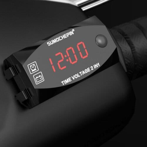 Waterproof Motorcycle Voltmeter DC 12V LED Digital Display Voltmeter Voltage Panel Meter For Electromobile Motorcycle Car 87HE