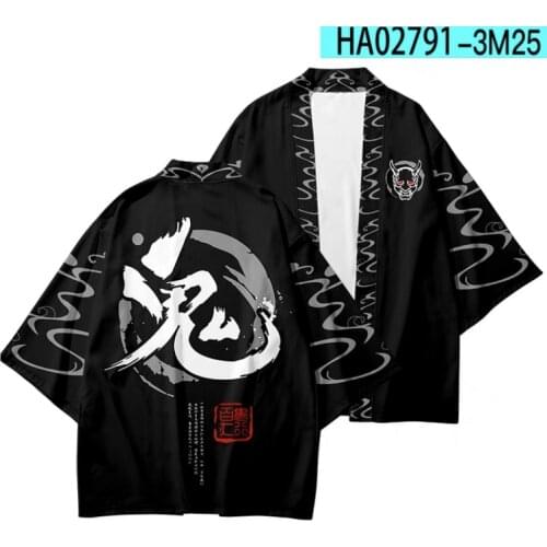 Hyakki Yako Youkai Oni 3D Printing Japanese Kimono Haori Yukata Women/Mens Fashion Summer Casual Cool Short Sleeve Cardigan