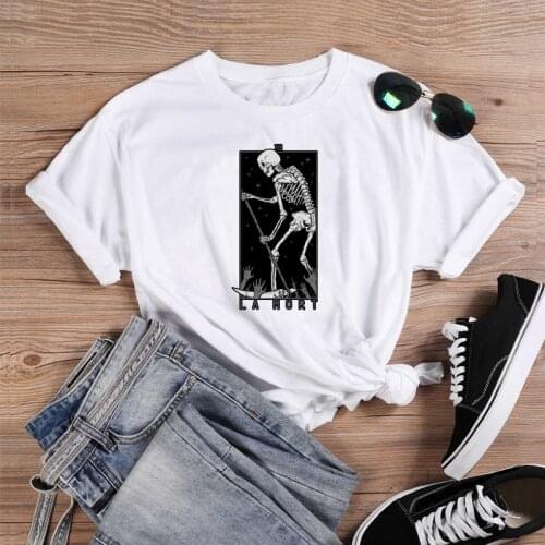 Colored La Mort death gothic skull French art t-shirt funny unisex women graphic quote Fashion 100% Cotton casual tee top tshirt