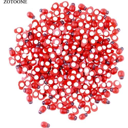 ZOTOONE 100pcs/Bag Wooden Ladybird Ladybug Sticker Children Kids Painted Adhesive Back DIY Craft Home Party Holiday Decoration E
