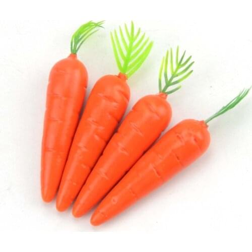 100pcs Mini Artificial Carrot Plastic PE Flower Fruits and Vegetables Wedding Christmas Tree Simulation Decoration