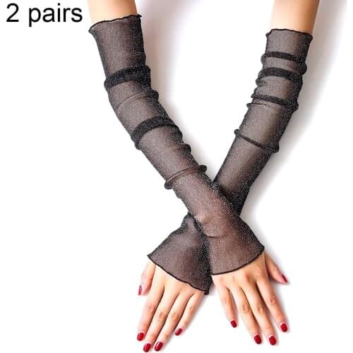 2 Pairs Women Summer Driving Cycling Elastic Sun UV Protection Arm Leg Sleeves Summer Sun UV Protection Arm Leg SleevesSun UV Pr