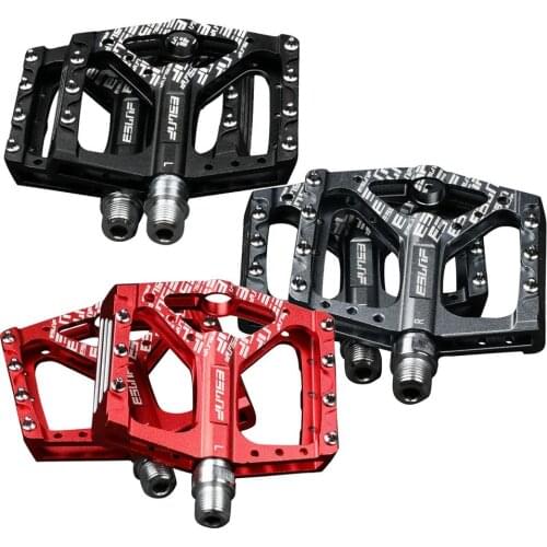 2pcs Bearings Mountain Bike Pedals Platform Bicycle Flat Alloy 9/16" Pedals Non-slip Flat Pedals Universal Threaded Parts