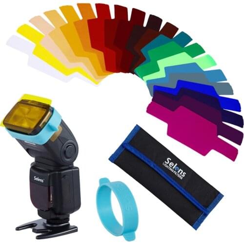 20pcs Selens SE-CG20 Flash Gel Color Filters for Metz Godox D7100 SB910 Speedlite Speedlight Flashgun Lighting Control Modifier