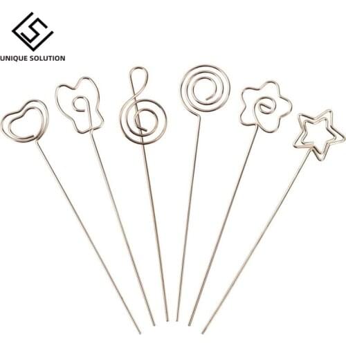 20pcs Metal Wired Business Card Holder Memo Photo Picture Paper Note Clip Bracket Diy Craft Home Office Supplies