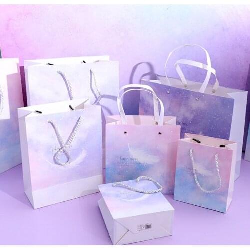 3 pcs Dream starry sky Christmas gift bag exquisite birthday and holiday paper hand-held packing bags wedding Party gift box