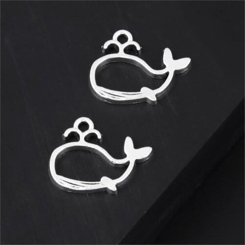 30Pcs Silver Color Mini Spray the whale Blows Charms Making Nautical Beach Pendant Choke Ornaments Jewelry 20X16mm A3274