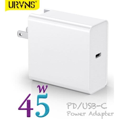 URVNS 1port 45W USB-C Power Adapter, Type C PD Fast Charger Compatible with iPhone 12, MacBook Air 13 inch, 12 inch, Pro 13 inch