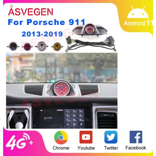 Car Stopwatch For Porsche 911 2013-2018 Interior Dashboard Center Clock Compass Time Electronic Meter Clock Accessional