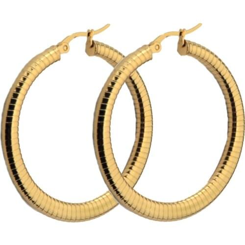 BTEN Black/Rose Gold/Silver Color Tone Stainless Steel Hoop Earrings Round Loop Earring Men Women big size Hyperbole Jewelry
