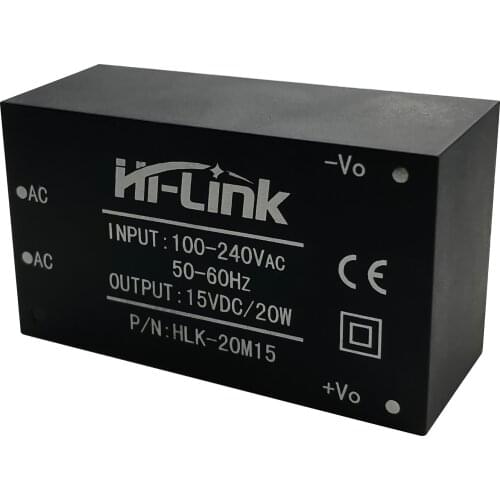 Free shipping Iot smart home used power module 20W 15V ac dc output isolated step-down converter hlk-20m15