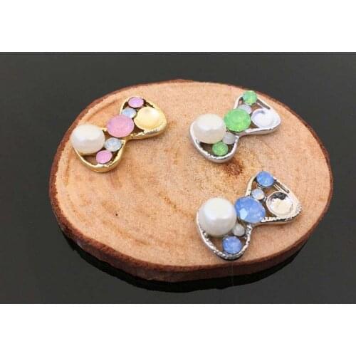 Free Shipping Wholesale 10x20mm 30pcs/lot Rhinestone Flatback Button For Hair Flower Wedding Invitation HAZH030