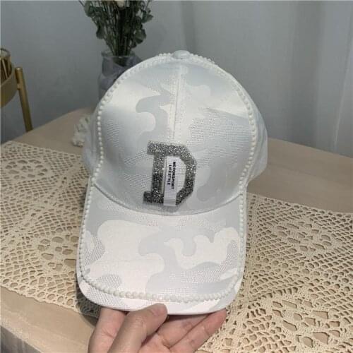 Baseball Hat for Woman 2021 Fashion Letter D Women Sport Cap Summer Silk Satin Sunscreen Visor Cap